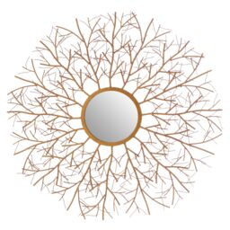 Orsina Delicate Twig Wall Mirror Luxurious Round Accent Mirror Contemporary Design Decorative Round Mirror in Gold - thumbnail 1
