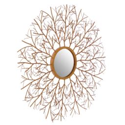 Orsina Delicate Twig Wall Mirror Luxurious Round Accent Mirror Contemporary Design Decorative Round Mirror in Gold - thumbnail 2