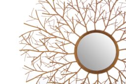 Orsina Delicate Twig Wall Mirror Luxurious Round Accent Mirror Contemporary Design Decorative Round Mirror in Gold - thumbnail 3