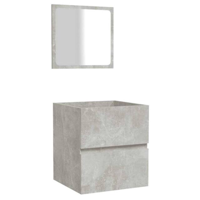 Berkfield Home Bathroom Cabinet with Mirror Concrete Grey Engineered Wood - image 1