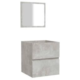 Berkfield Home Bathroom Cabinet with Mirror Concrete Grey Engineered Wood
