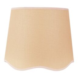 ValueLights Dutton Natural Fabric Scallop Edge Ceiling Floor Table Large Lamp Shade in White - thumbnail 2