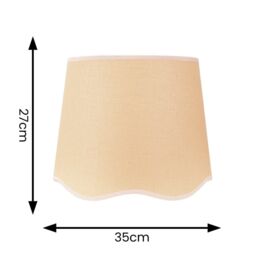 ValueLights Dutton Natural Fabric Scallop Edge Ceiling Floor Table Large Lamp Shade in White - thumbnail 7