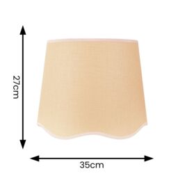 ValueLights Dutton Natural Fabric Scallop Edge Ceiling Floor Table Large Lamp Shade in White - thumbnail 4