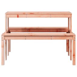 Berkfield Home Picnic Table 110x134x75 cm Solid Wood Douglas in Brown - Size: 110 x 134 x 75 cm - thumbnail 4