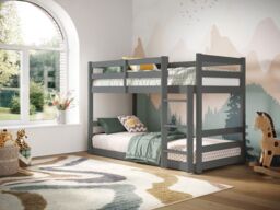 Flair Shasha Low Shorty Bunk Bed in Grey - Size: Junior