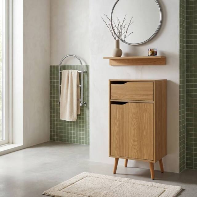 sweeek Vintage bathroom furniture wood decor in Light Brown - image 1