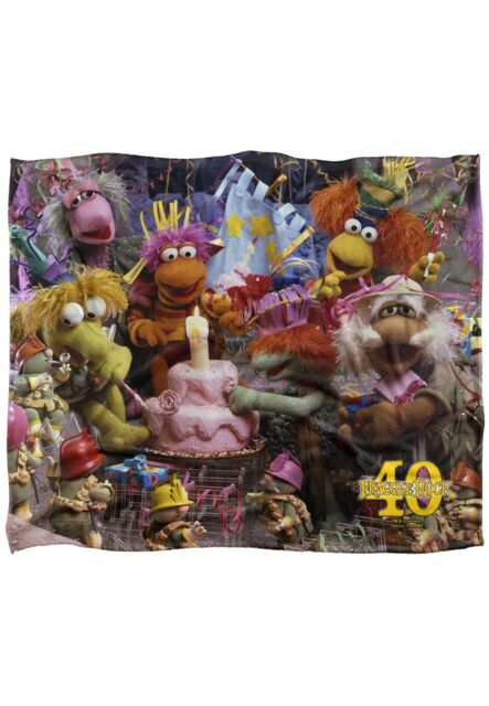 Jim Henson - Fraggle Rock Fraggle 40Th Birthday Party Silky Touch Super Soft Throw Blanket 152 X 127 cm in White - image 1