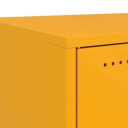 Berkfield Home Bedside Cabinet Mustard Yellow 36x39x78 cm Steel - Size: 36 x 39 x 78 cm - thumbnail 9