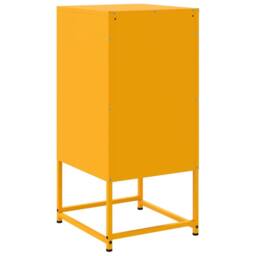 Berkfield Home Bedside Cabinet Mustard Yellow 36x39x78 cm Steel - Size: 36 x 39 x 78 cm - thumbnail 7