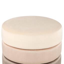 Wyld and Coco Ombre Beige Velvet Footstool Round 48 x 48 cm Gold Base - thumbnail 3