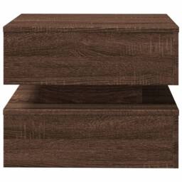Berkfield Home Modern Coffee Table with LED Lights Brown Oak 50x50x40 cm - Size: 50 x 50 x 40 cm - thumbnail 7