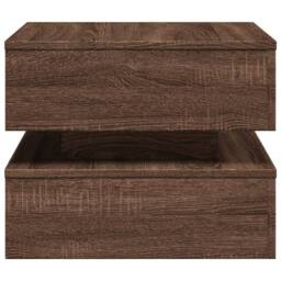Berkfield Home Modern Coffee Table with LED Lights Brown Oak 50x50x40 cm - Size: 50 x 50 x 40 cm - thumbnail 8