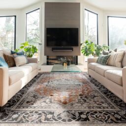The Rug Shop UK Orange Luxurious Traditional Easy to clean Machine Made Border Rug - Size: 200 cm x 290 cm - thumbnail 1