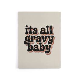 "Artery8 Funky Retro It's All Gravy Baby Rainbow Typography Canvas Art Print in Beige - Size: W18"" x H24""" - thumbnail 1