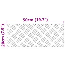 Berkfield Home Aluminium Checker Plates Set of 2 Non-Slip 20x50 cm in Silver - Size: Medium - thumbnail 7