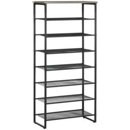 Wyld Haus Malo 8 Tier Metal Shoe Rack with Mesh Shelves Black with Grey Top - thumbnail 2