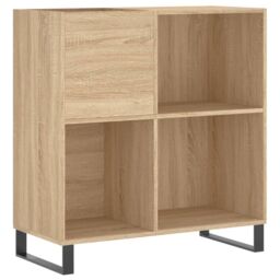 Berkfield Home Record Cabinet Sonoma Oak 84.5x38x89 cm Engineered Wood in Brown - thumbnail 2