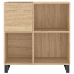 Berkfield Home Record Cabinet Sonoma Oak 84.5x38x89 cm Engineered Wood in Brown - thumbnail 4