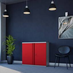 Phoenix Safe Company Stationery Cupboard in Red with Key Lock, SC1010GRK, 351L - Size: 100 cm - thumbnail 6