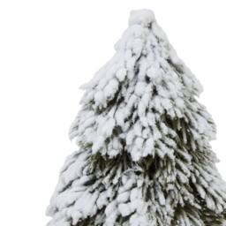 Sostter Mini Snowy Cedar Tree with Wood Block Base in Natural - thumbnail 2