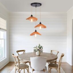 Garwarm 3 - Light Rattan Farmhouse Boho Cluster Pendant Light in Bronze - thumbnail 6