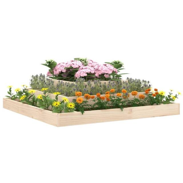 Berkfield Home Planter 110x110x27 cm Solid Wood Pine in Light Tan - Size: 110 x 110 x 27 cm - image 1