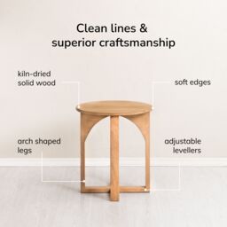 MH London Solid Wood Square Side Table for Living Room & Bedroom in Natural - thumbnail 4