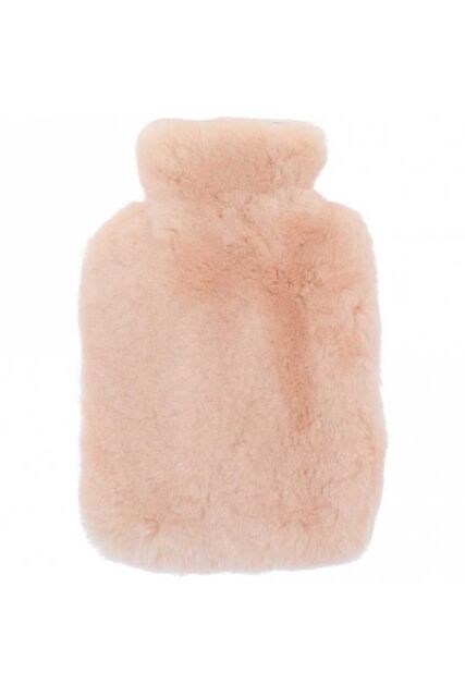 Fenland England Real Sheepskin Hot Water Bottle Cover with 1L Bottle in Rose - image 1