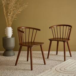 sweeek Pair of chairs in walnut wood & plywood in Dark Brown - thumbnail 6