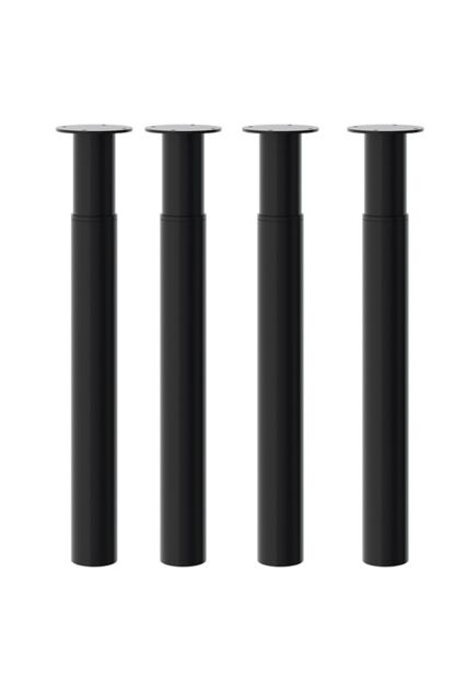 Living and Home 50cm/19.69 inch 4Pcs Black Round Metal Table Legs Furniture Replacement Legs for Coffee Table, Dressing Table - image 1
