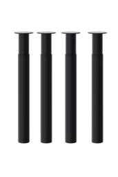 Living and Home 50cm/19.69 inch 4Pcs Black Round Metal Table Legs Furniture Replacement Legs for Coffee Table, Dressing Table - thumbnail 1