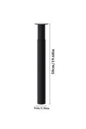 Living and Home 50cm/19.69 inch 4Pcs Black Round Metal Table Legs Furniture Replacement Legs for Coffee Table, Dressing Table - thumbnail 6