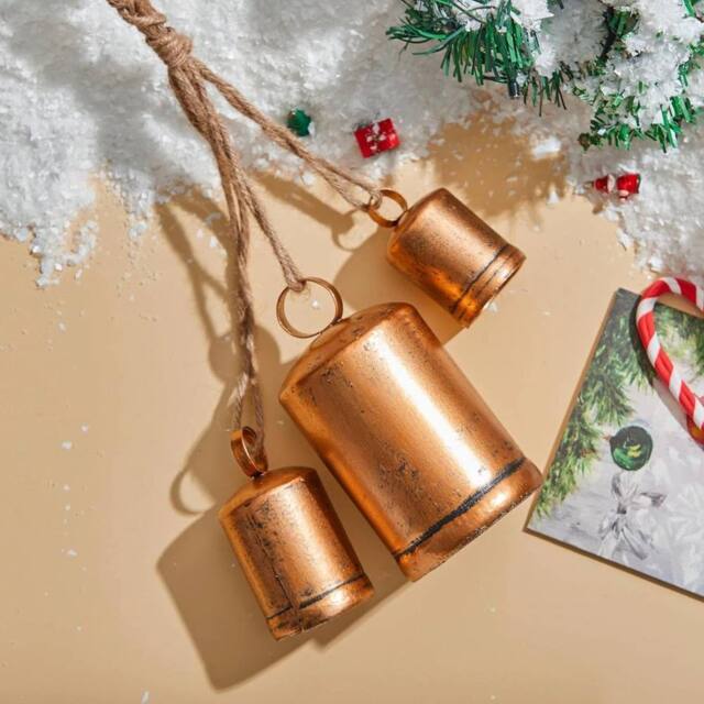SPETLEK Set of 3 Giant Harmony Cow Bells in Gold - image 1