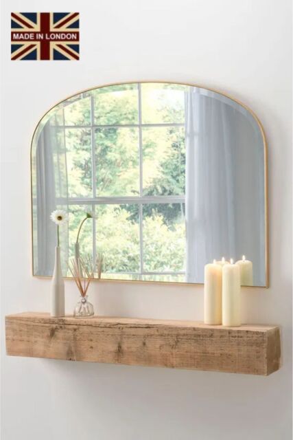 Yearn Mirrors Yearn Arched Mantle Mirror Gold 92cm(w) x 71cm(h) - Size: 92 cm(w) x 71 cm(h) - image 1