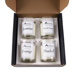 Alivio Scented Candle Gift Set, Premium Aromatherapy Candles in Glass Jars - Jasmine Orange Pear & Freesia, Bluebell Fragrance for Home Decor - thumbnail 6