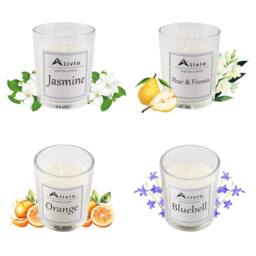 Alivio Scented Candle Gift Set, Premium Aromatherapy Candles in Glass Jars - Jasmine Orange Pear & Freesia, Bluebell Fragrance for Home Decor - thumbnail 2