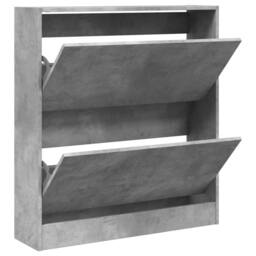 Berkfield Home Shoe Cabinet Concrete Grey 80x21x87.5 cm Engineered Wood - thumbnail 1