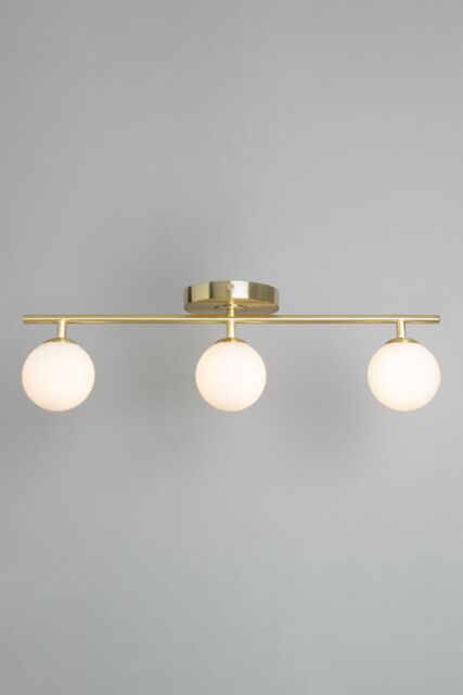 BHS Lighting Nancy Satin Brass Flush Bathroom Ceiling Light in Gold - image 1