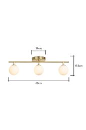 BHS Lighting Nancy Satin Brass Flush Bathroom Ceiling Light in Gold - thumbnail 5