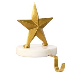 Dibor Marble & Gold Star Stocking Hook Christmas Stocking Holder - Size: 1 Pack - thumbnail 2