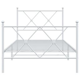 Berkfield Home Metal Bed Frame without Mattress with Footboard White 90x190cm - Size: 90x190 cm - thumbnail 4