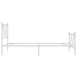 Berkfield Home Metal Bed Frame without Mattress with Footboard White 90x190cm - Size: 90x190 cm - thumbnail 5