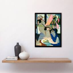 Artery8 The Cafe Abstract Painting Kirchner Framed Wall Art Print - Size: A3 - thumbnail 2