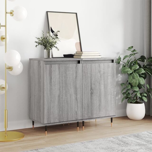 Berkfield Home Sideboards 2 pcs Grey Sonoma 40x35x70 cm Engineered Wood in Brown - Size: 40 x 35 x 70 cm - image 1