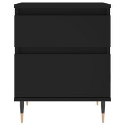Berkfield Home Bedside Cabinet Black 40x35x50 cm Engineered Wood - Size: 40 x 35 x 50 cm - thumbnail 5