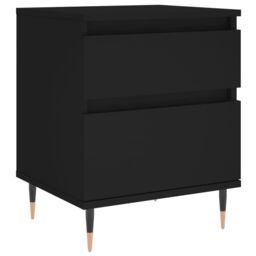 Berkfield Home Bedside Cabinet Black 40x35x50 cm Engineered Wood - Size: 40 x 35 x 50 cm - thumbnail 2