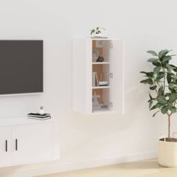 Berkfield Home Wall Mounted TV Cabinet White 40x34, 5x80 cm - thumbnail 4