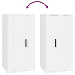 Berkfield Home Wall Mounted TV Cabinet White 40x34, 5x80 cm - thumbnail 8
