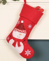Dibor Set of 4 Red Snowman Children's Xmas Tree Decoration Christmas Gift Bag Stocking - Size: 4 Pack - thumbnail 2